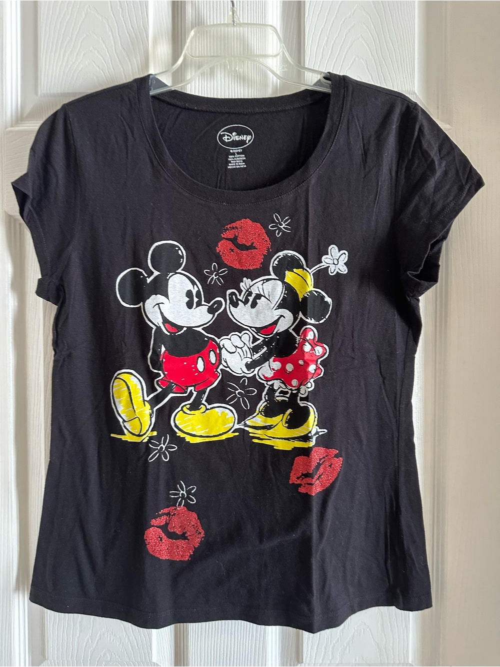 Disney Mickey & Minnie Graphic Tee Black Large